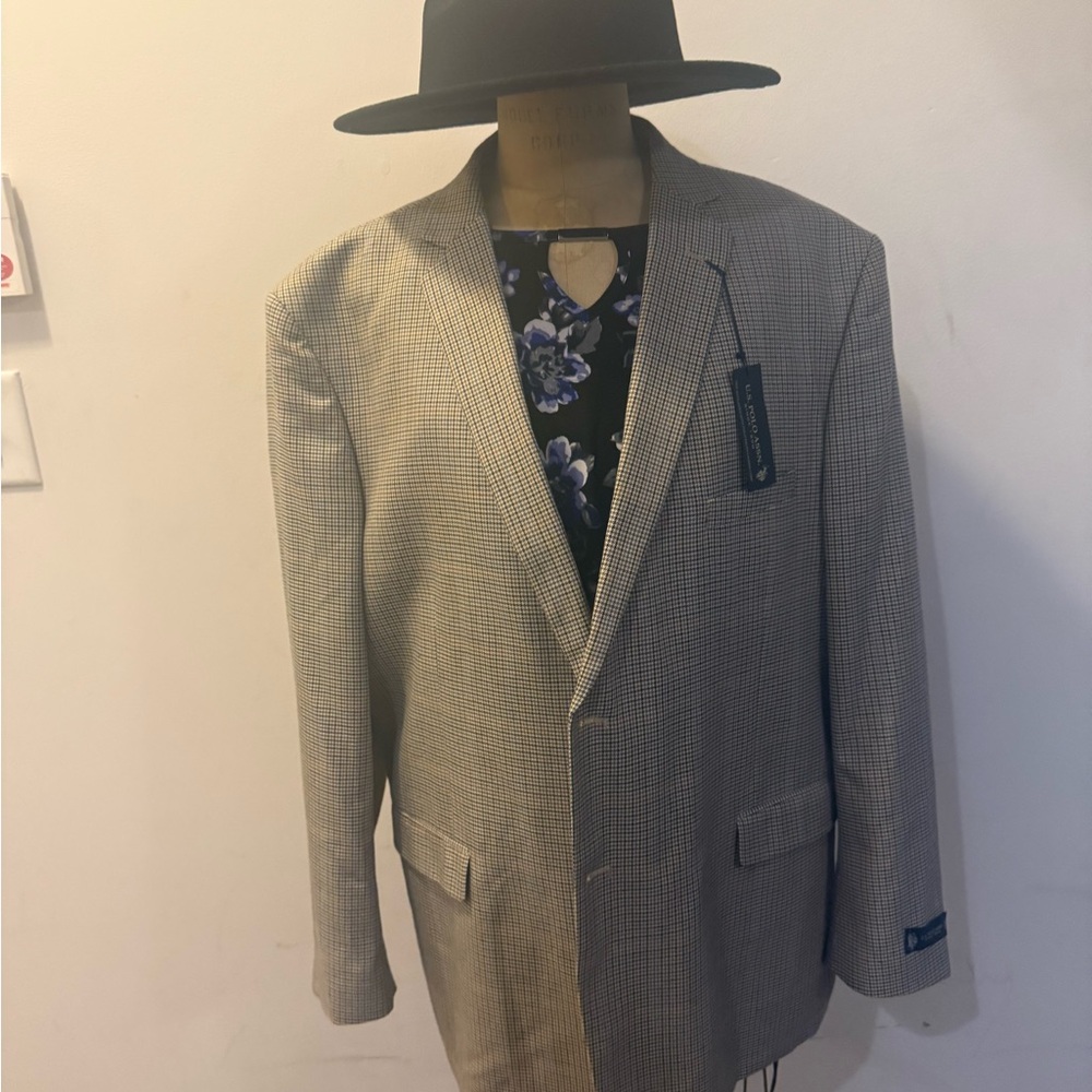 U.S. Polo Assn. Beige Checkered Blazer